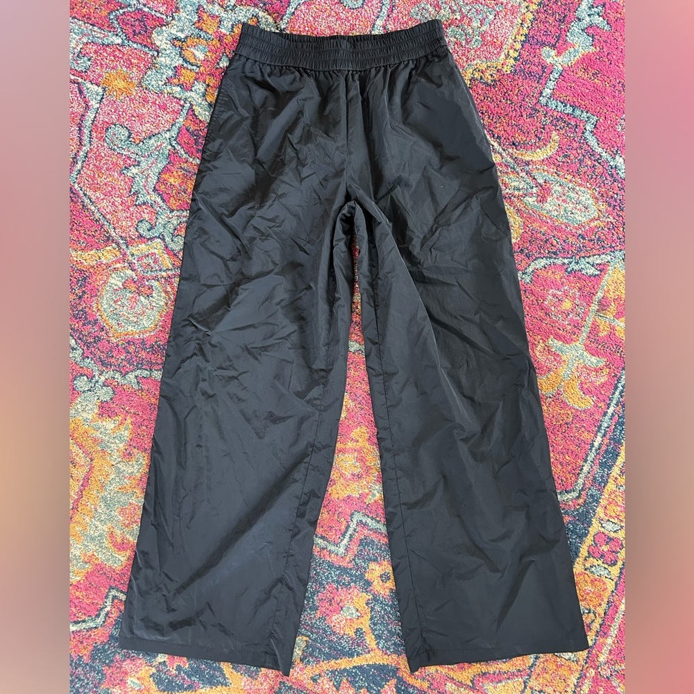 Open Edit | Women’s Black Wide Leg Elastic Waist Pull On Lined Krinkle Pants, S - Picture 4 of 13